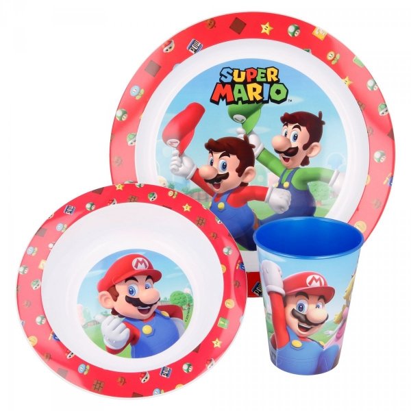 Zestaw naczyń obiadowy  Super Mario Bros new