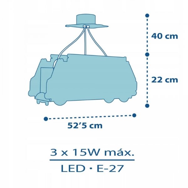Lampa sufitowa STRAŻ POŻARNA FIRE TRUCK wisząca