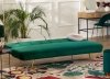 Rozkładana sofa 3 osobowa z aksamitu zieleń dżungli złote nogi