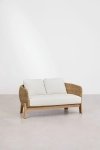 Zestaw mebli na taras ogrodowy Leilan akacjowa sofa, stolik i dwa fotele