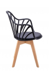 Krzesło z drewna, ekoskóry i propylenu fotel ALMA