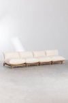 Czteroosobowa sofa Galia ogrodowa rozkładana krem/antracyt z poduchami