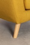 Wygodny fotel Sydney do salonu z drewna kauczukowego, lnu i poliestru żółty