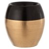 Ceramiczny wazon złoty czarne obrzeże 16 cm