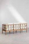 zestaw ogrodowy meble do ogrodu Alvin SKLUM komplet sofa, fotel i stolik z drewna akacjowego