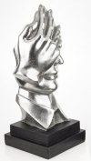 Dekoracyjna duża figurka figura głowa zasłonięta dłonią