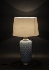 Lampa stołowa Blue Lagoon wysoka lampa stojąca niebiesko biała