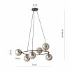 Ti Amo 6 GRAFIT - Lampa Sufitowa wisząca z dymionymi kloszami kule