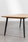 stół 240x100 cm Temper z aluminium i drewna w zestawie z 10 krzesłami