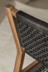 Komfortowe krzesło z drewna akacjowego z grafitowym sznurowanym oparciem i siedziskiem zestaw 2 sztuki