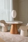 Okrągły Stół Do Jadalni Aura Ø120 Cm, Elegancki Drewniany Stół Z Fornirem Ceramicznym Idealny Do Nowoczesnych Wnętrz