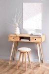 Drewniane biurko do nauki Arian z drewna kauczukowego w naturalnym kolorze