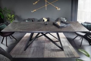 Długi stół rozkładany 180-220-260 cm grafit - ceramika, metal