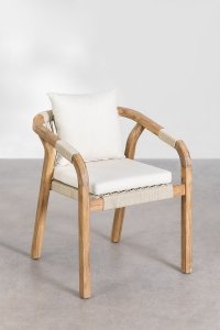 Zestaw 4 Krzeseł ogrodowych Doha z podłokietnikami z drewna akacjowego - białych