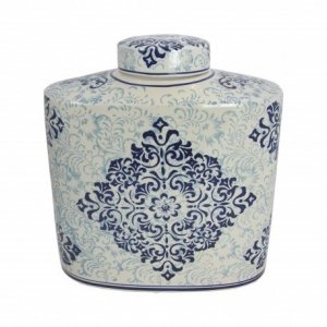 Ceramiczna waza dekoracyjna BLUE MOOD rozmiar M niebiesko biała