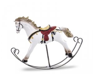 Dekoracyjna figurka dekoracja świąteczna koń na biegunach