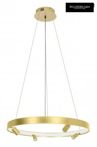 Złota okrągła lampa wisząca GOLDEN SPOT 74 złota lampa sufitowa w kształcie koła