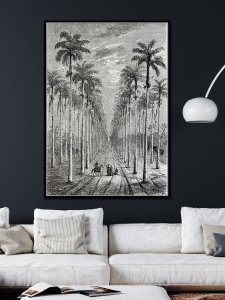 Czarno biały obraz z pejzażem duży 2,6x122,6 cm