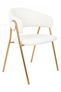 Białe krzesło Barcelona złote nogi 