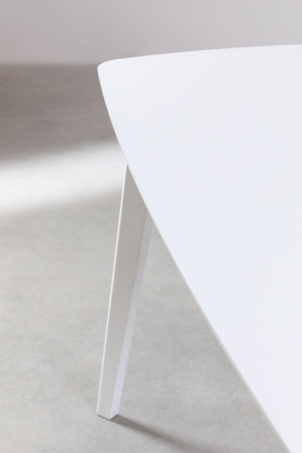 Stół jadalniany do salonu 150x90 cm biały drewno kauczukowe