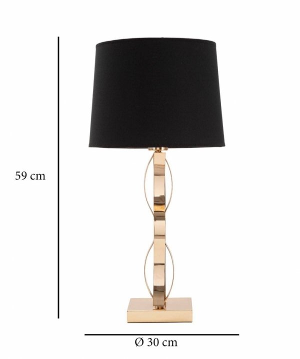 Lampa na stół stolik Cady do salonu z metalu z czarnym abażurem