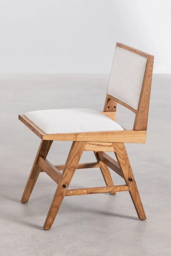 Dwa krzesła Lila  w zestawie drewno jesionowe kolor brązowy