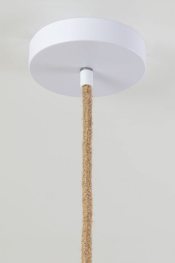 Lampa wisząca Omai z tkaniny na sznurze w kolorze mus terracota