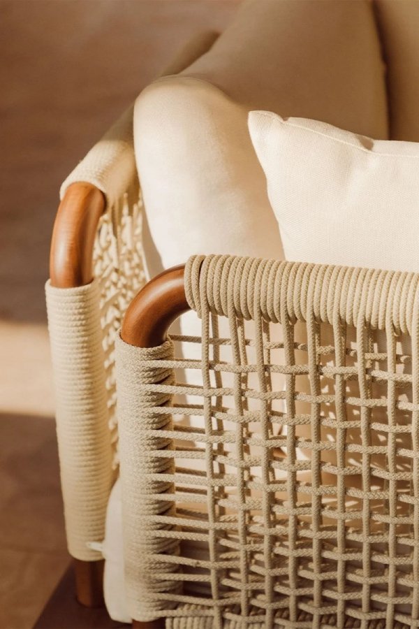 SKLUM duży zestaw mebli do ogrodu Roxy tarasowe meble w zestawie sofa i stolik kawowy