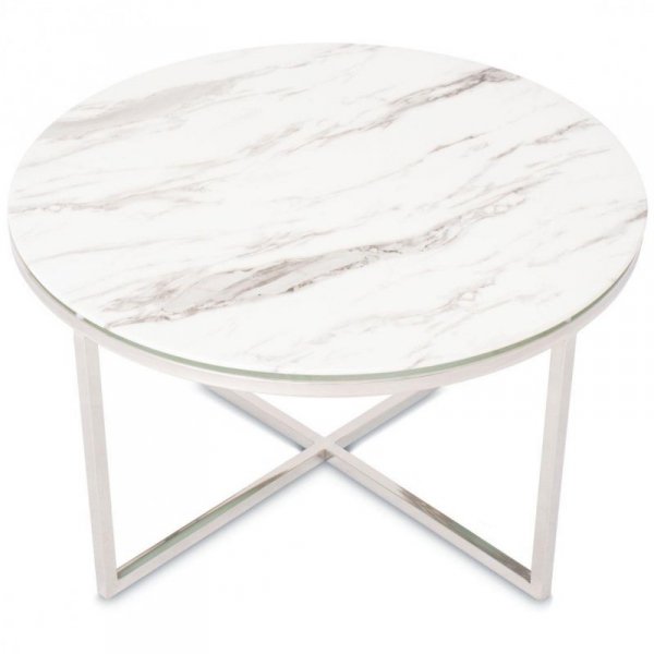 Stolik kawowy Vertigo Silver White 80 cm
