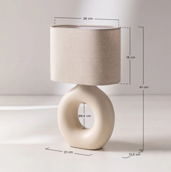Lampa stołowa na stolik kawowy nocny Kity biała ceramiczna