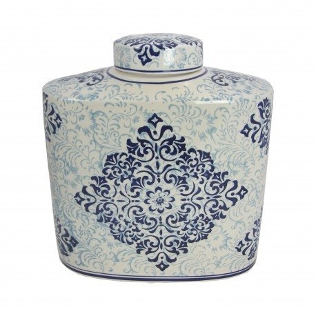 Ceramiczna waza biało niebieska BLUE MOOD średnia