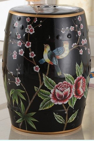 Taboret ceramiczny w orientalnym stylu - Wielobarwny stolik pomocniczy do Twojego salonu