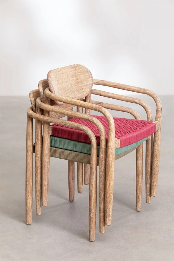 Krzesło do ogrodu Nela akacjowe krzesło do mebli tarasowych