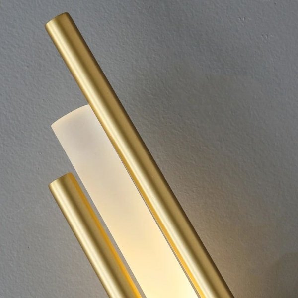 Designerska lampa na ścianę kinkiet metalowy złoty Sem Left