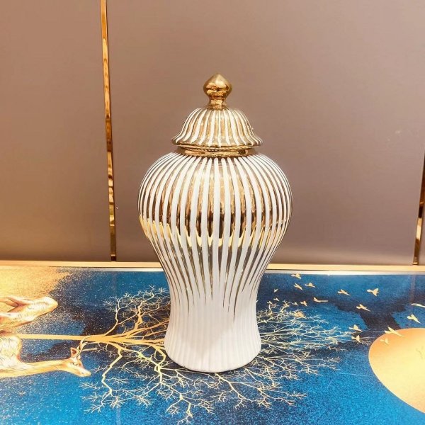 Pozłacany wazon na kwiaty ceramiczny złota waza z chińskiej porcelany na stół do salonu