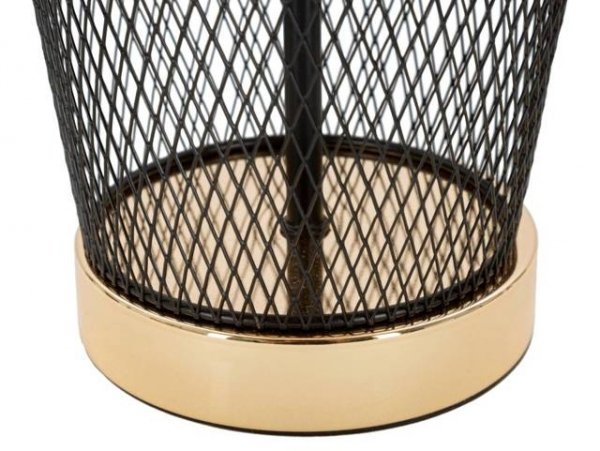 Lampa na stół do salonu Torre z metalu z materiałowym abażurem