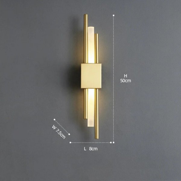 Designerska lampa na ścianę kinkiet metalowy złoty Sem Left