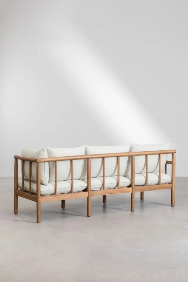 zestaw ogrodowy meble do ogrodu Alvin SKLUM komplet sofa, fotel i stolik z drewna akacjowego