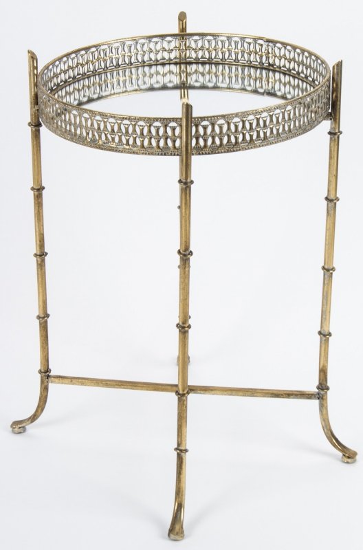 Dekoracyjny metalowy złoty stolik 