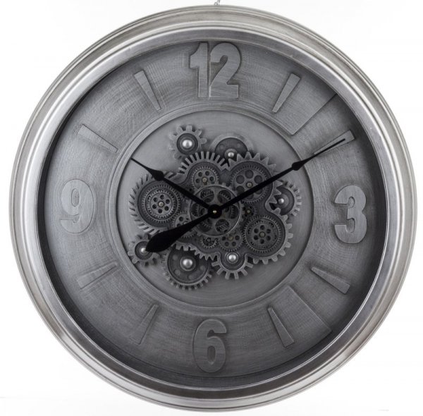 Zegar ścienny z widocznym mechanizmem elegancki wytworny zachwycający duży