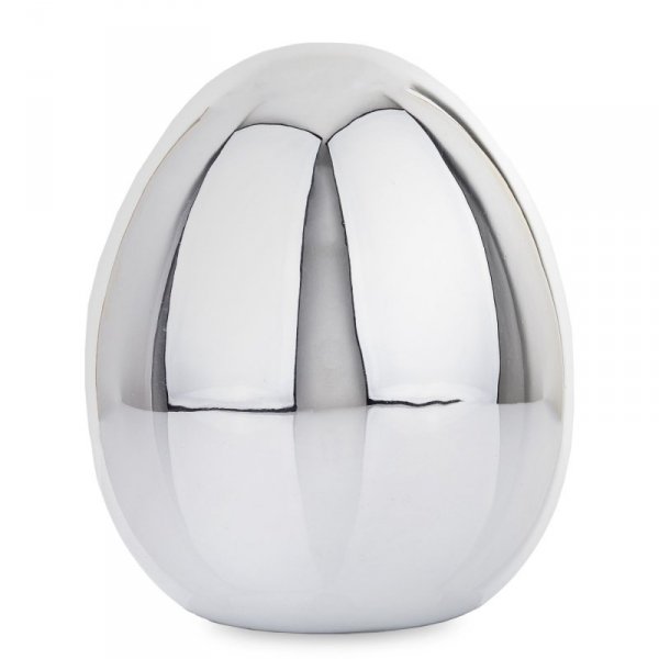 Jajko wielkanocne srebrne z dolomitu dekoracja na stół rozmiar L