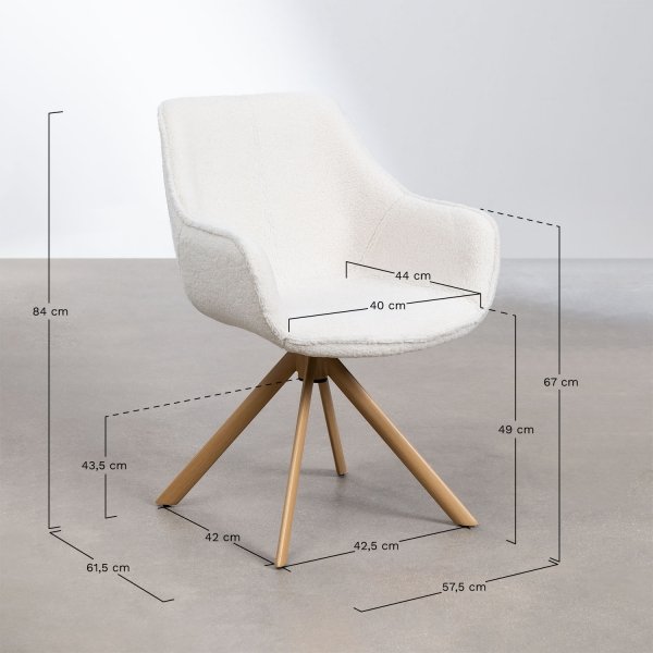 Krzesło do salonu i jadalni Margaret białe na naturalnych nogach sklum