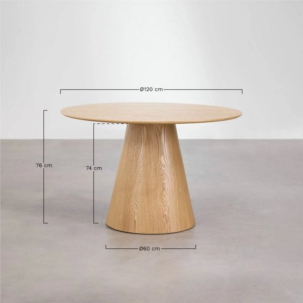 Okrągły Stół Do Jadalni Aura Ø120 Cm, Elegancki Drewniany Stół Z Fornirem Ceramicznym Idealny Do Nowoczesnych Wnętrz