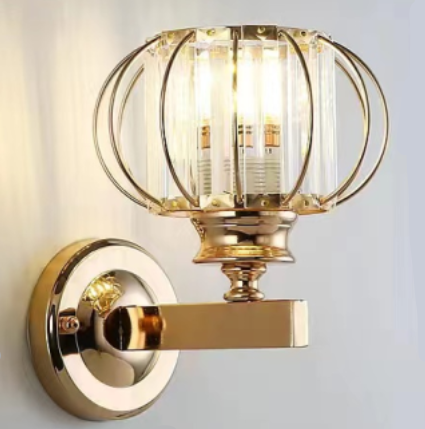 Lampa ścienna kinkiet glamour Olaf metalowo kryształowa lampa do salonu