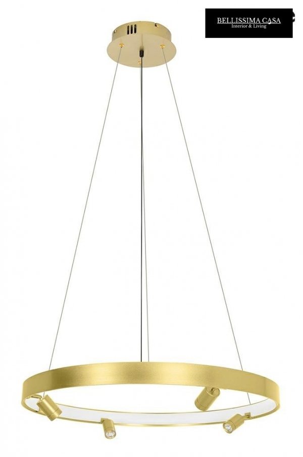 Złoty ring lampa wisząca złota 74 cm sufitowa lampa w kształcie koła