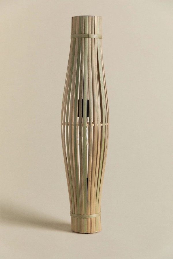 Solarna lampa Abidal na taras lampion ogrodowy z bambusa bezprzewodowy 
