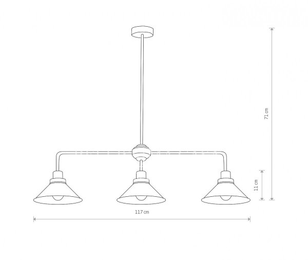 Lampa wisząca sufitowa industrialna Aitana 3 punktowa do salonu nad stół