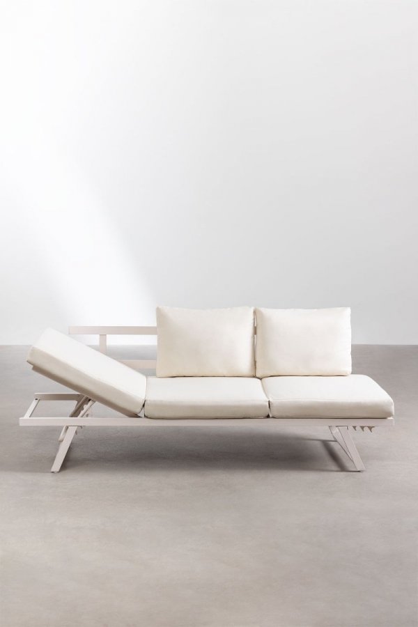 Regulowana sofa aluminiowa leżanka na taras z poliestrowymi poduchami Chatura 