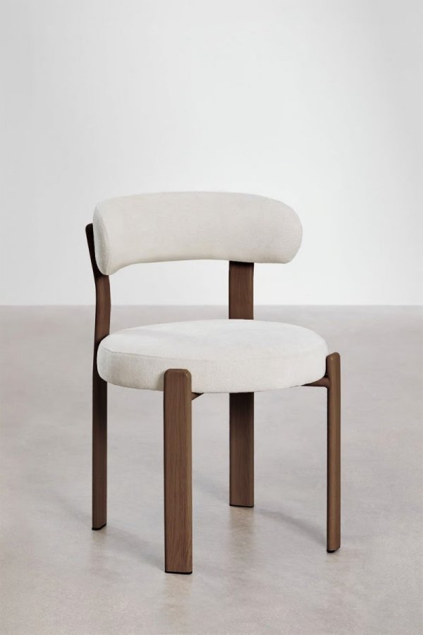 Zestaw 4 krzeseł SKLUM Jolie tapicerowanych szenilowych z metalową konstrukcją