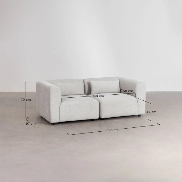 Sofa dwuosobowa Fogiel do salonu meble modułowe beżowe